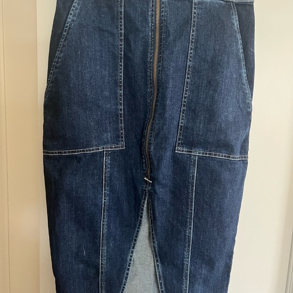 RAMY BROOK Marietta dark wash denim slit zip front pencil skirt -28-NWT! $295 - Picture 2 of 8